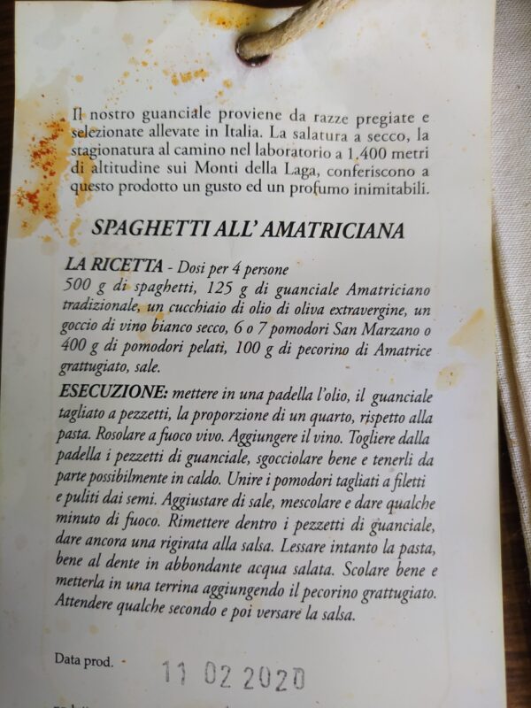 Guanciale Amatriciano DE.CO. Berardi - pezzatura piccola - immagine 3